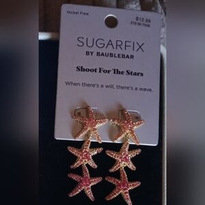 NWT 2 pair of Sugarfix by Baublebar, star & starfish earrings
